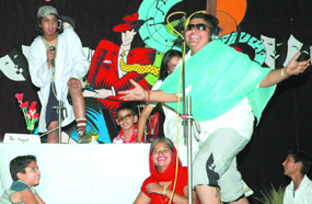 Students of Police DAV Public School, PAP Campus, perform during a talent search competition in Jalandhar